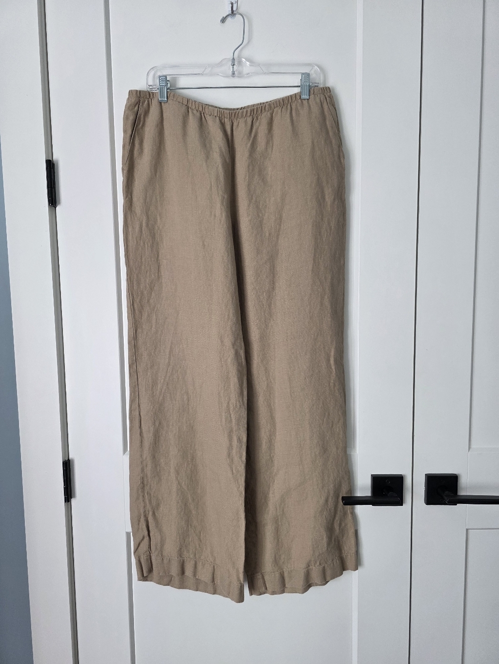 J. Jill Love Linen Wide Leg Pants in Light Tan Medium